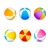Бесплатное векторное изображение Набор красочных пляжный мяч